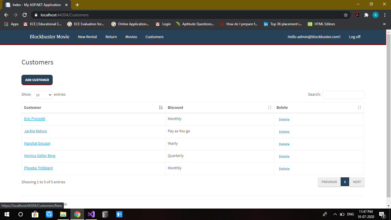 Movie Rental System (2019)