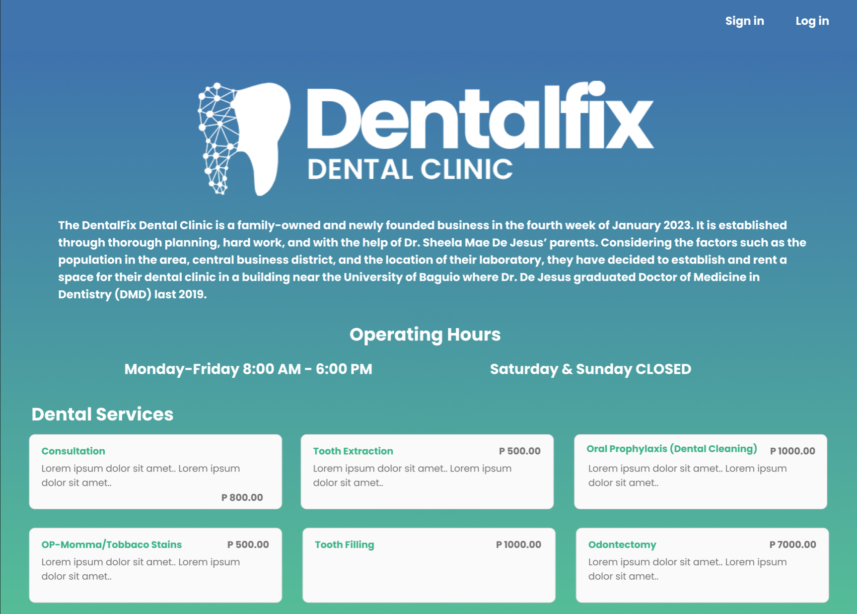 DentalFix Dental Clinic Online Appointment Booking System (2024)